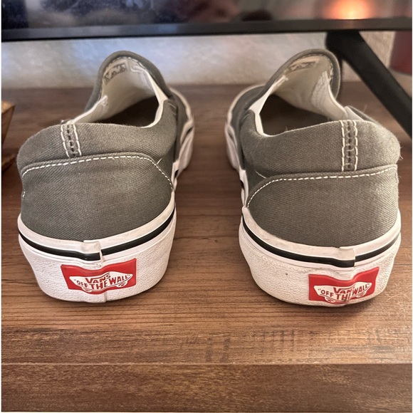 Grey and White Class Slip-On Vans - Picture 3 of 5